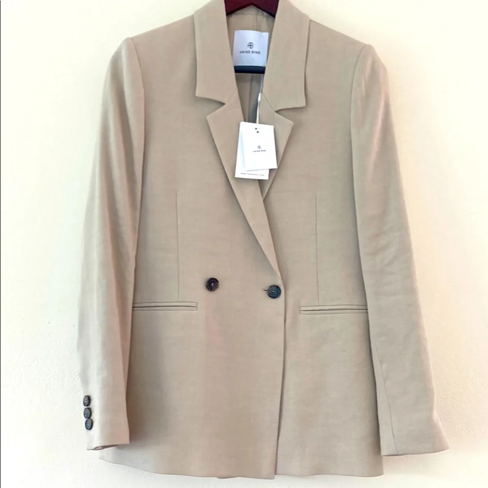 NWT Anine Bing Cream Blazer Modern Minimalist Suit Jacket Oversized - Picture 2 of 8